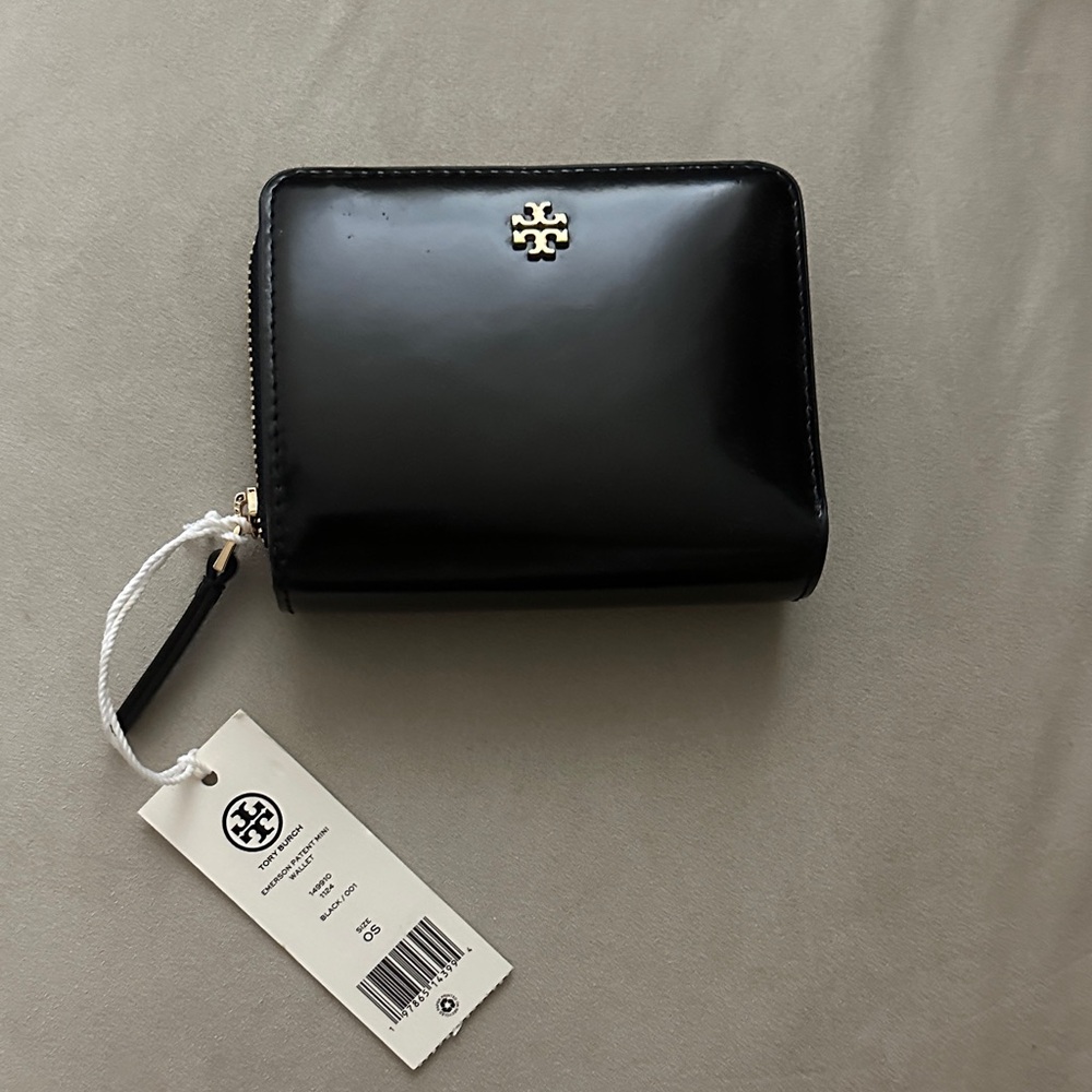 Tory Burch Black Patent Leather Wallet